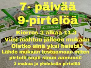 Read more about the article 7 päivää, 9 pirtelöä, kierros kolme alkaa 11.3
