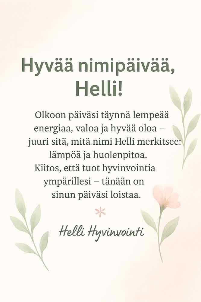 Hellin nimipäivä 27.10!