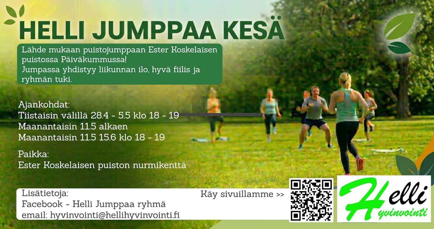 Read more about the article Maksuton puistojumppa Vantaan Päiväkummussa | Helli Jumppaa